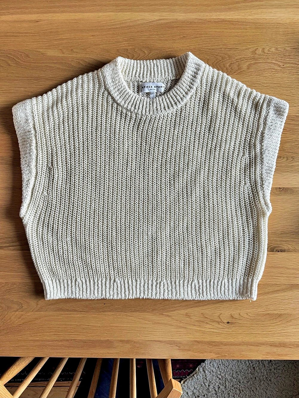 Apiece Apart Softest Oliva Vest Women's Knit Sweater in Cream/White